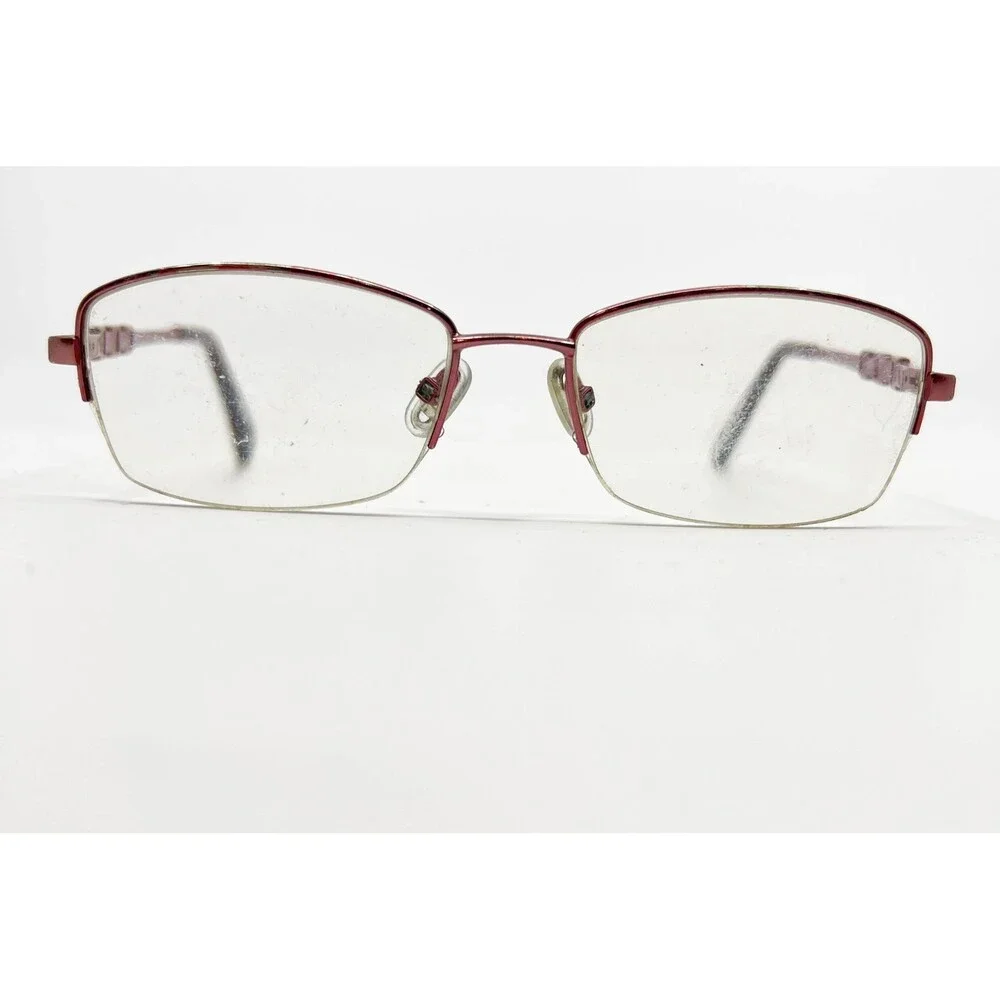 Cathy Daniels Eyeglasses Womens Burgundy Half Rim Rectangular Frames 52-17-135